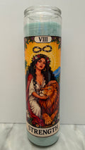 Strength Tarot card prayer candle