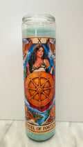 Wheel of fortune tarot card prayer candle